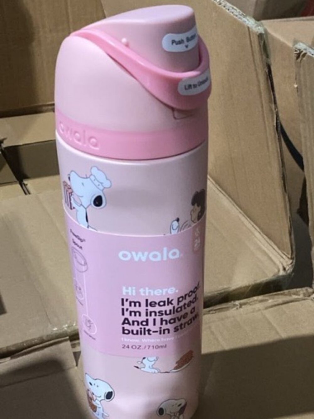Owala FreeSip Sway Stainless Water Bottle 24 oz Color Full Pink